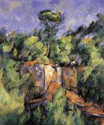 Paul Cezanne landscape rocks 2 painting